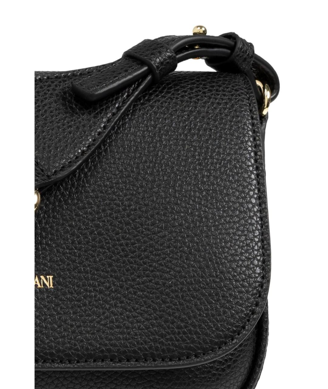 EMPORIO ARMANI Черная кожаная сумка через плечо, фото 4