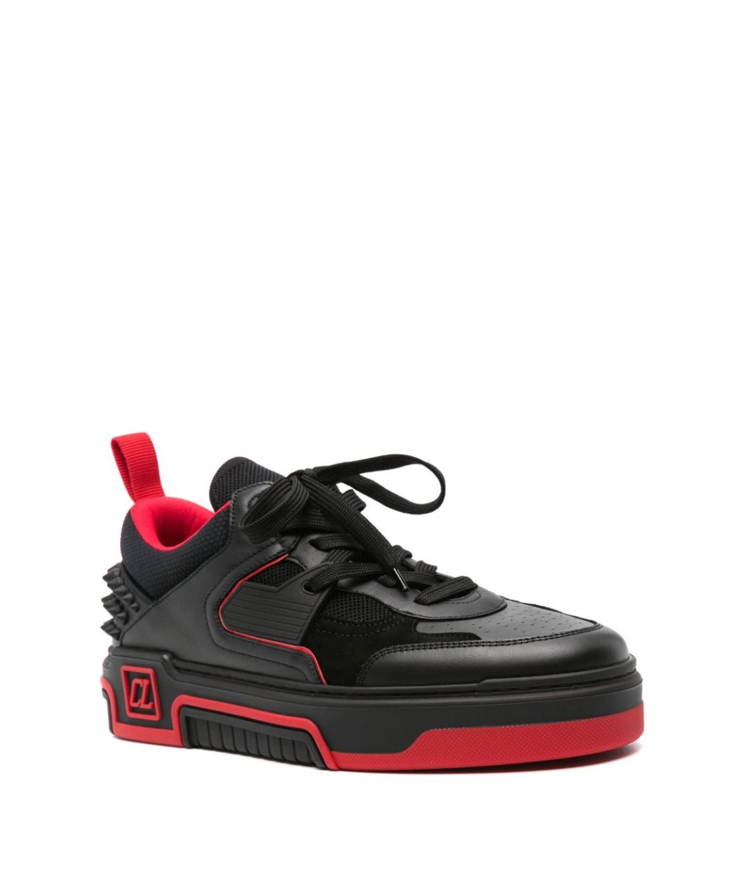 CHRISTIAN LOUBOUTIN Черные текстильные низкие кроссовки / кеды, фото 2