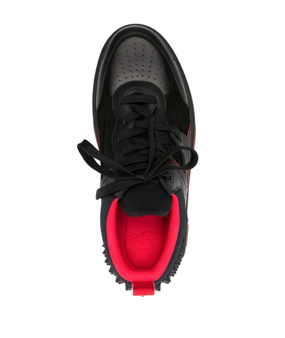 CHRISTIAN LOUBOUTIN Черные текстильные низкие кроссовки / кеды, фото 4