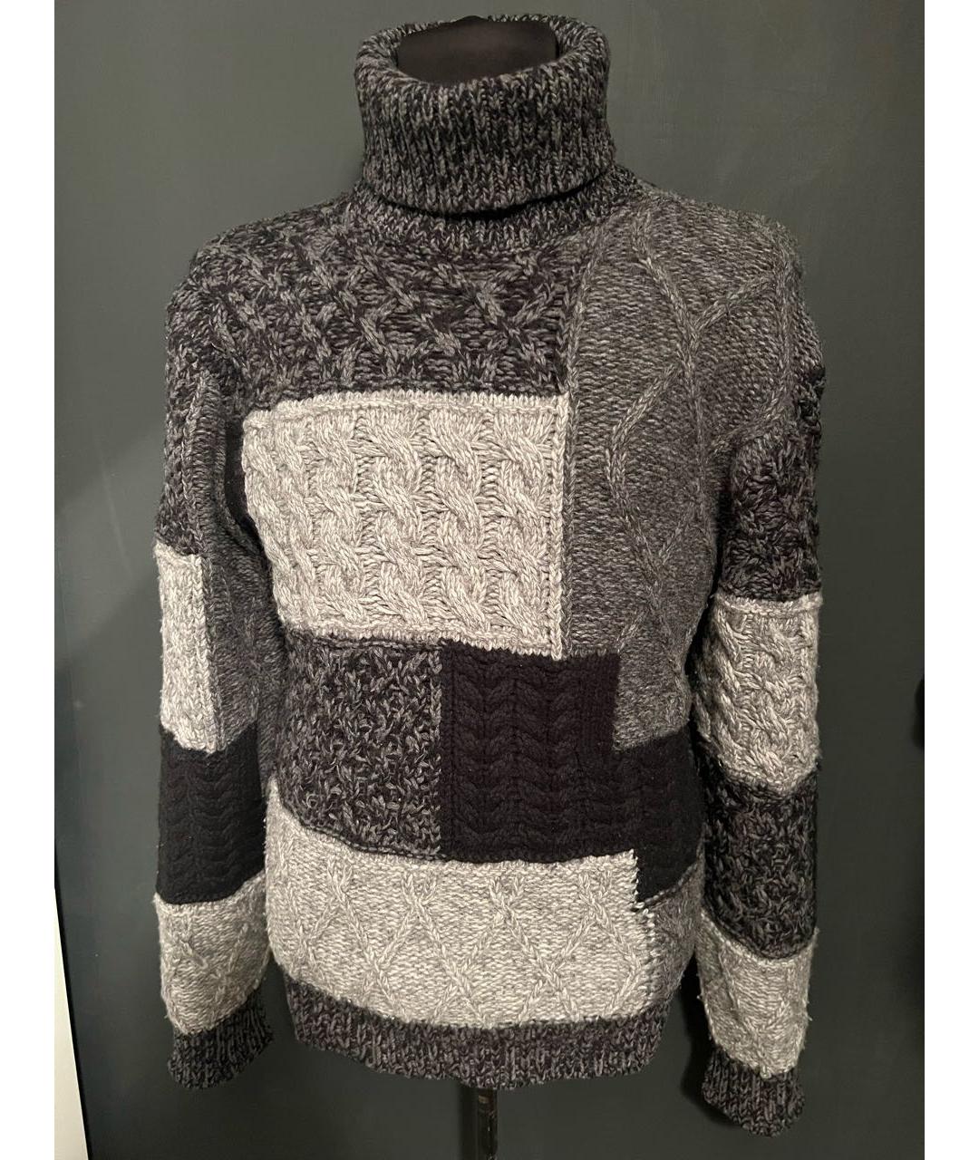 DOLCE&GABBANA Серый шерстяной джемпер / свитер, фото 4