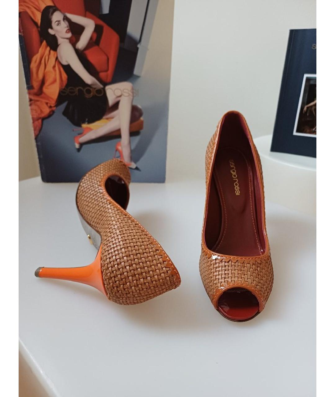 SERGIO ROSSI Коричневые кожаные туфли, фото 3