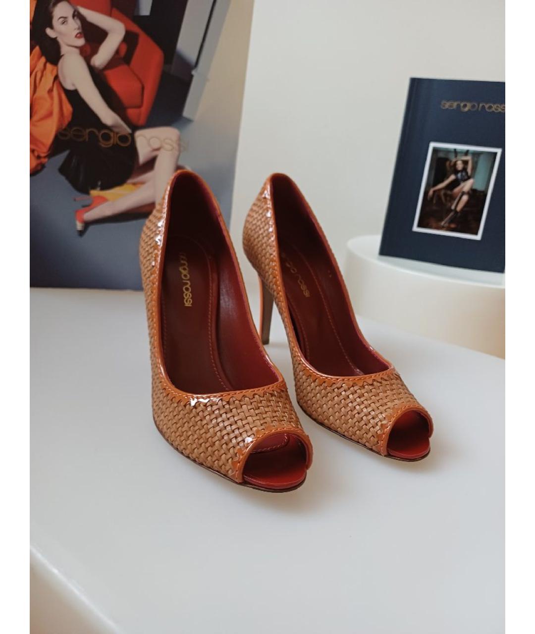 SERGIO ROSSI Коричневые кожаные туфли, фото 6