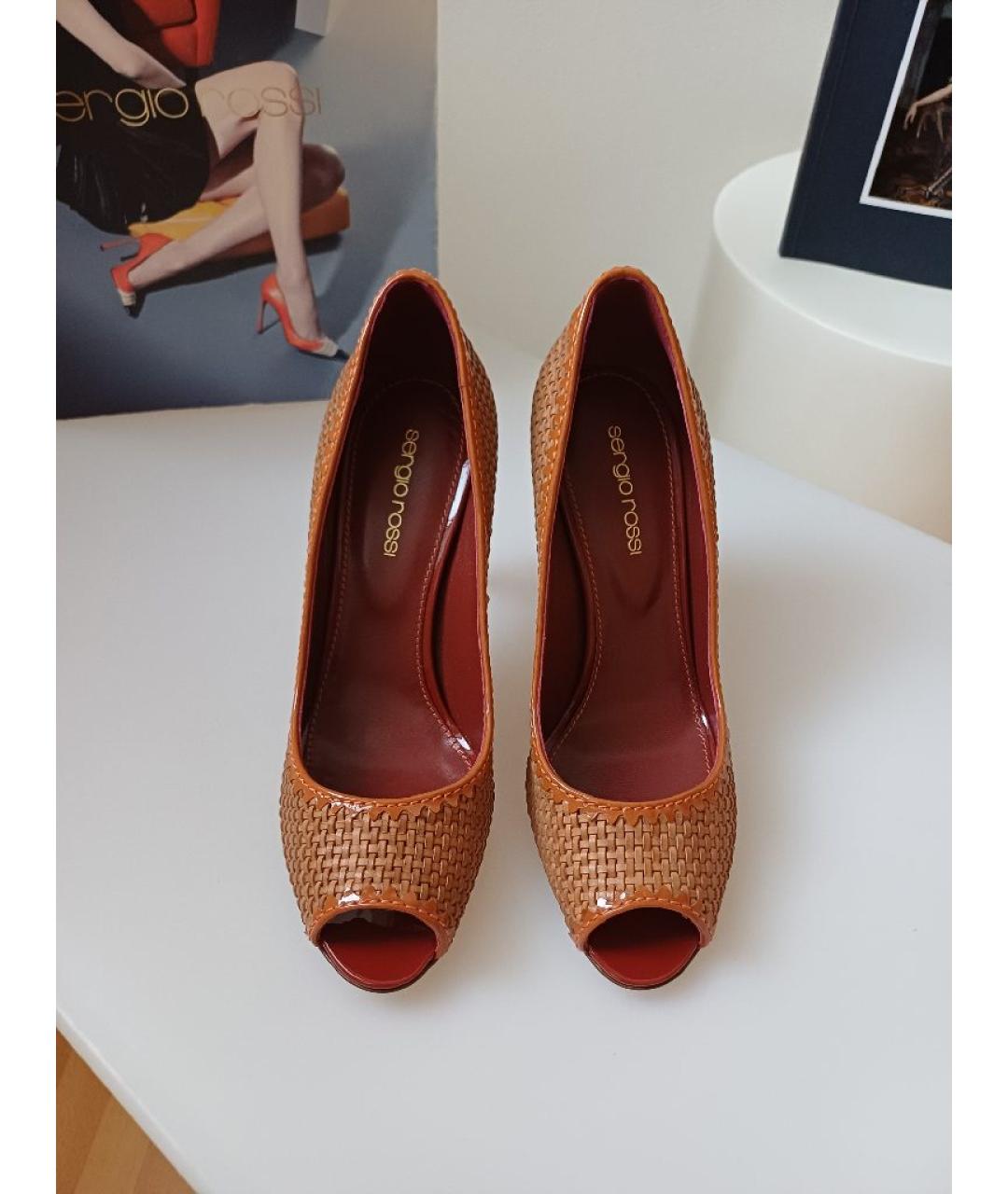 SERGIO ROSSI Коричневые кожаные туфли, фото 5