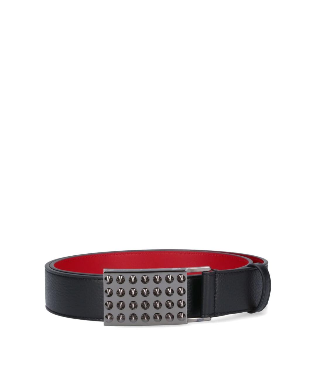 CHRISTIAN LOUBOUTIN Черный кожаный ремень, фото 1