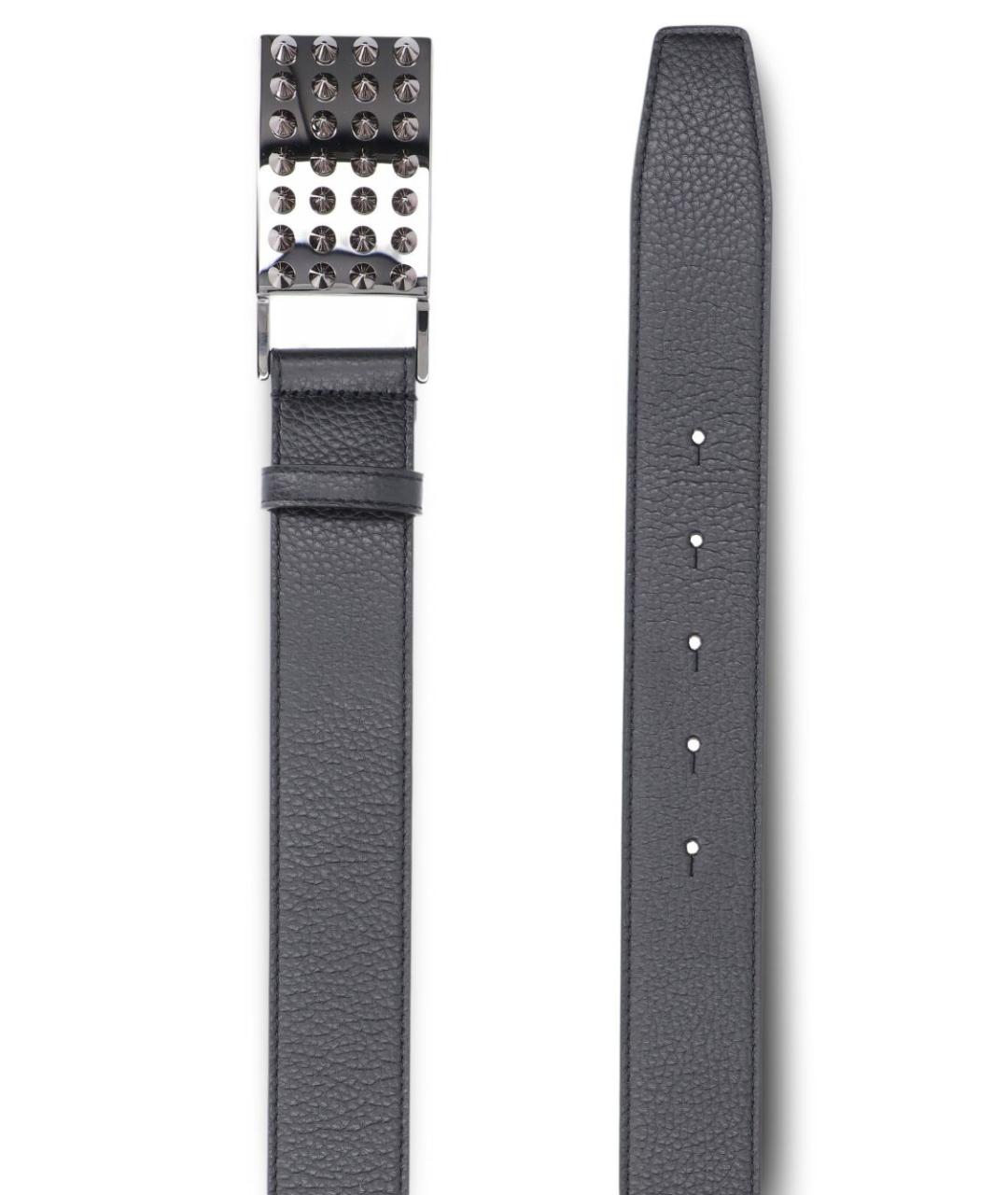 CHRISTIAN LOUBOUTIN Черный кожаный ремень, фото 3