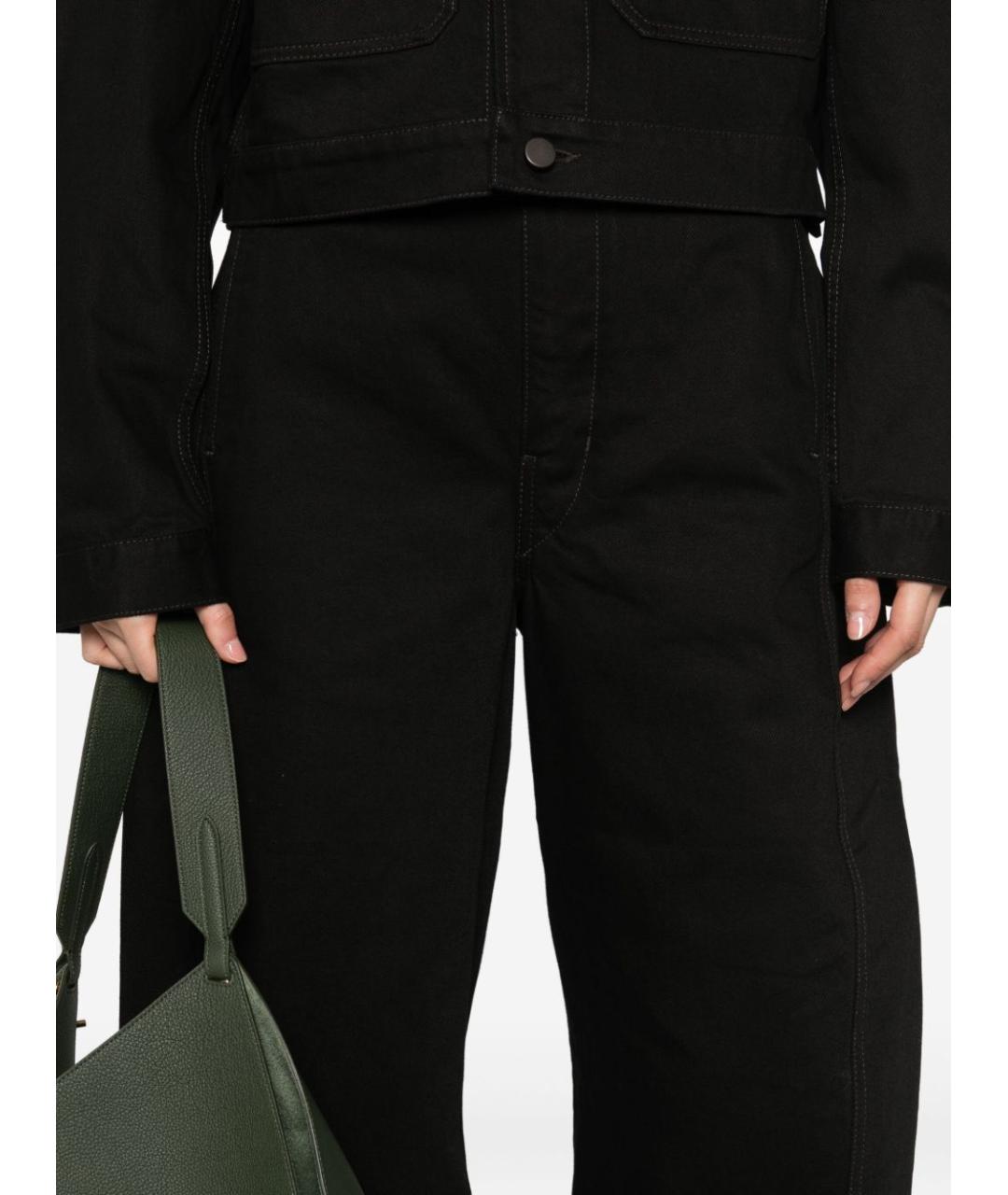 LEMAIRE Черные хлопковые прямые джинсы, фото 4