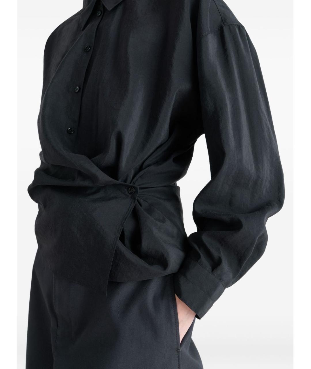 LEMAIRE Черная шелковая блузы, фото 3