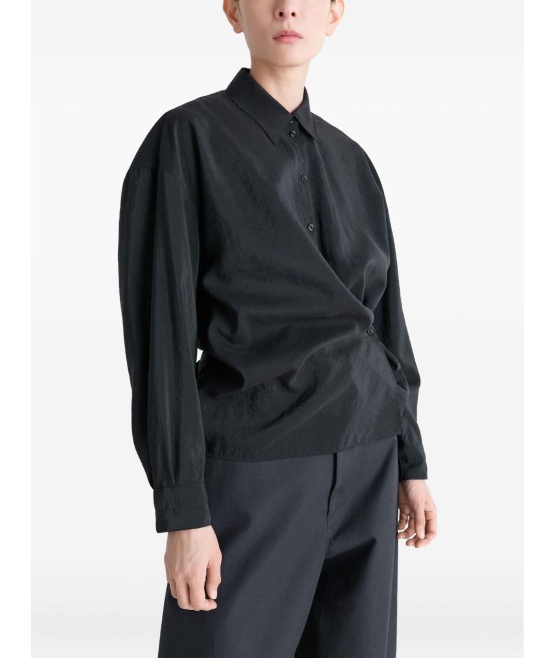 LEMAIRE Черная шелковая блузы, фото 2