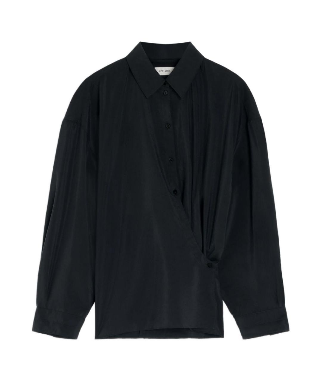 LEMAIRE Черная шелковая блузы, фото 1
