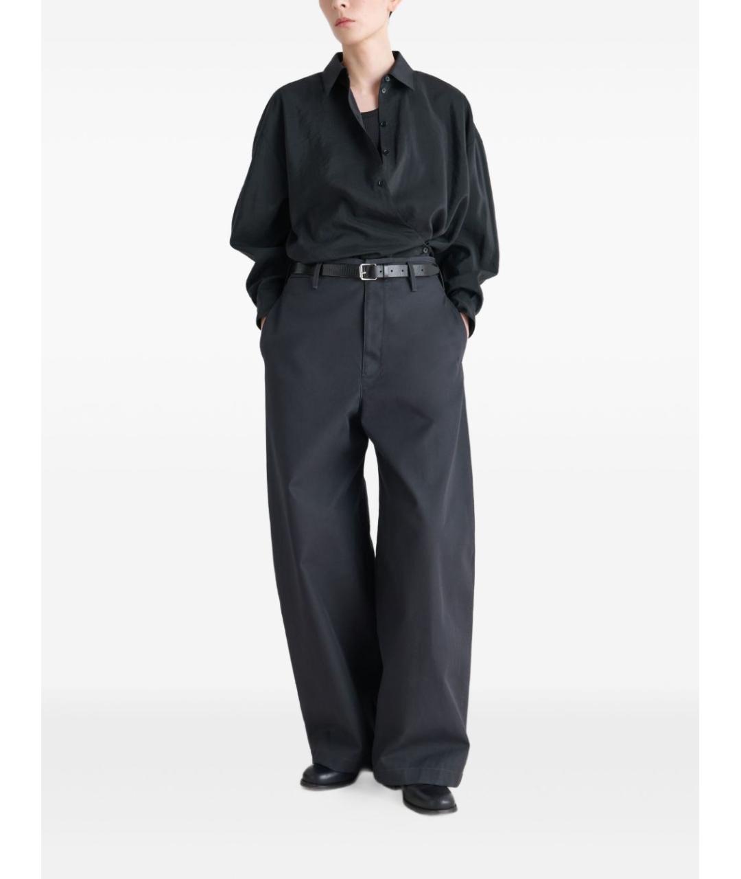 LEMAIRE Черная шелковая блузы, фото 4