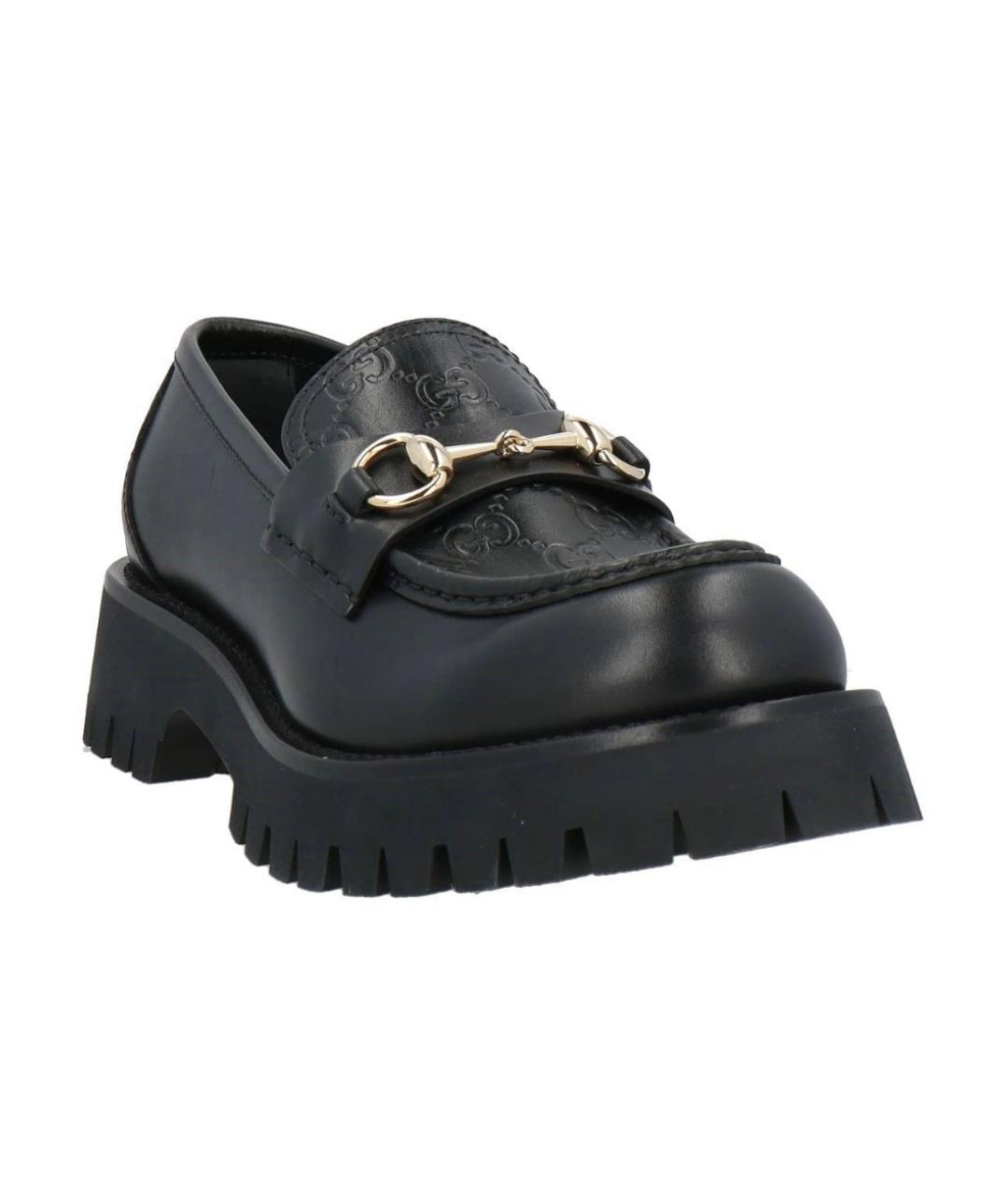 GUCCI Черные кожаные лоферы, фото 2