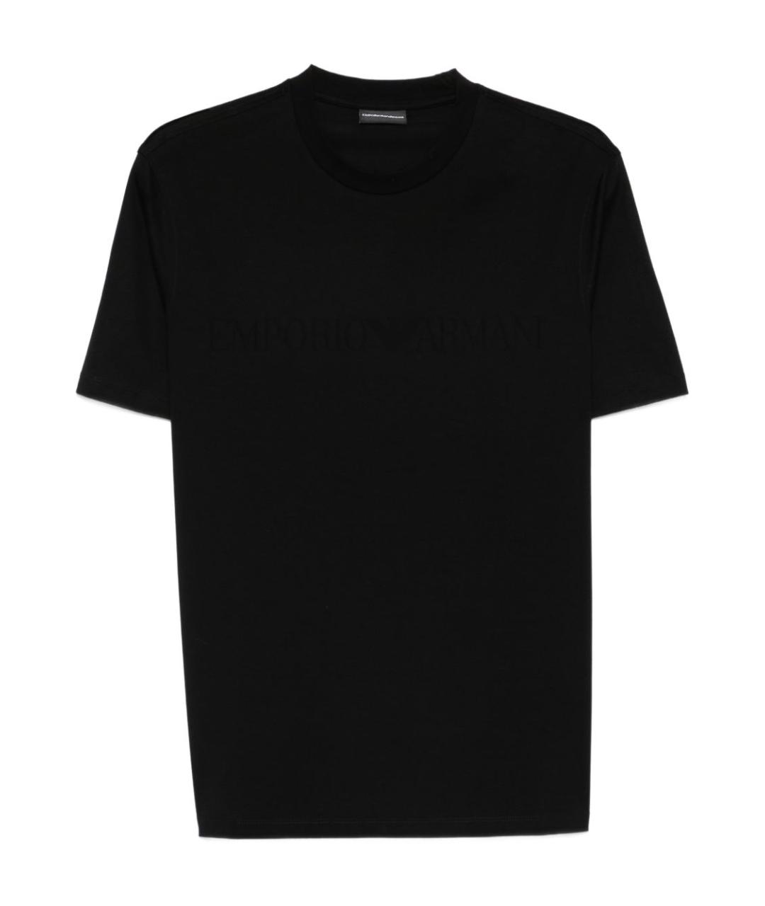 EMPORIO ARMANI Черная хлопковая футболка, фото 1