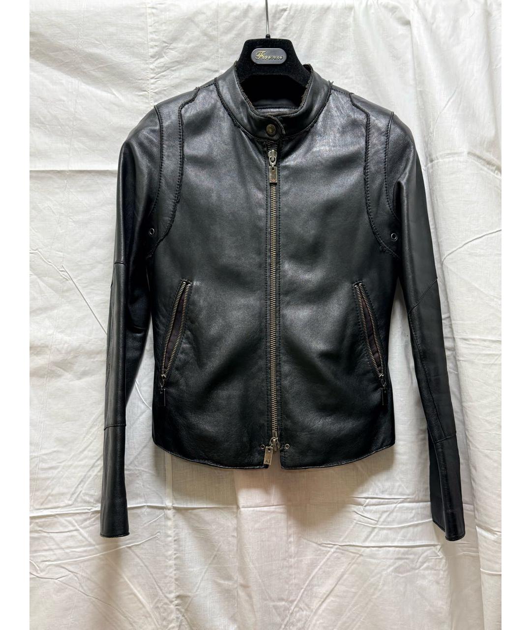 EMPORIO ARMANI Черная кожаная куртка, фото 9