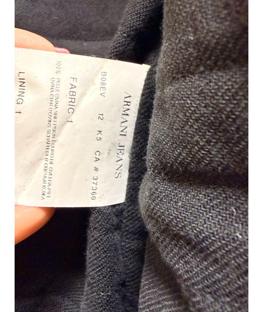 EMPORIO ARMANI Черная кожаная куртка, фото 6