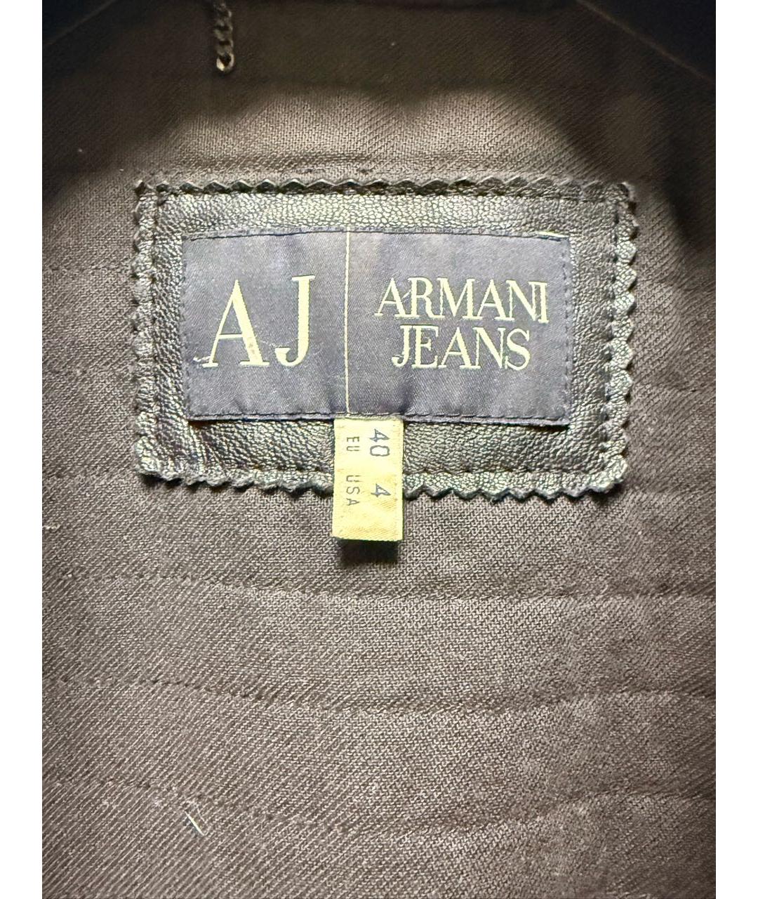 EMPORIO ARMANI Черная кожаная куртка, фото 8