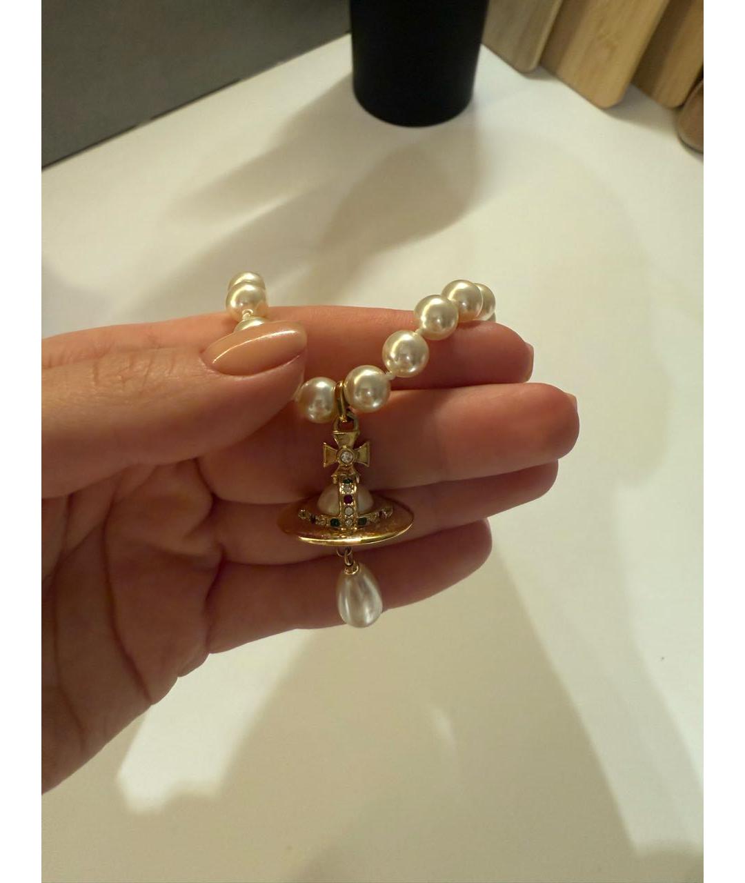 VIVIENNE WESTWOOD Бежевый жемчужный кулон, фото 4