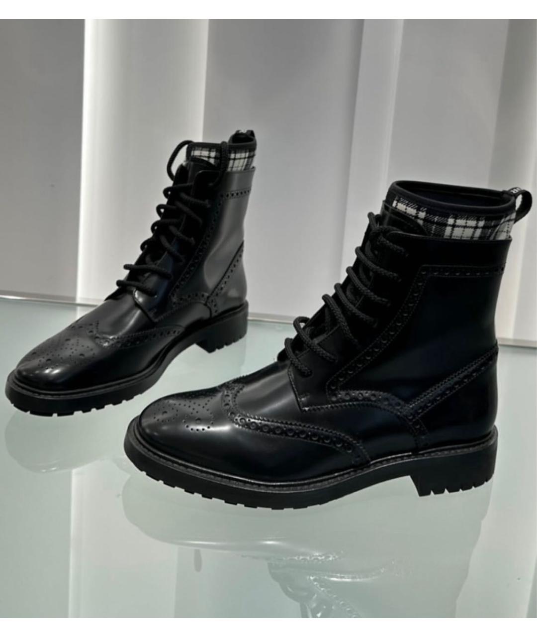CHRISTIAN DIOR Черные кожаные ботинки, фото 2