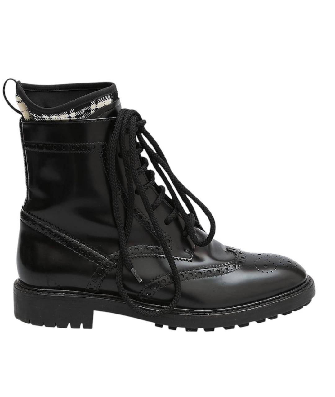 CHRISTIAN DIOR Черные кожаные ботинки, фото 1