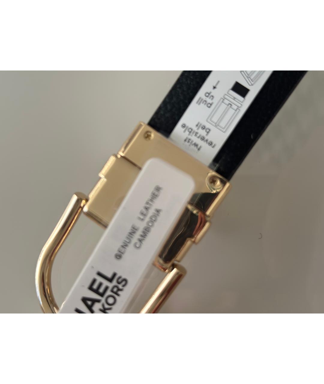 MICHAEL MICHAEL KORS Черный кожаный ремень, фото 4