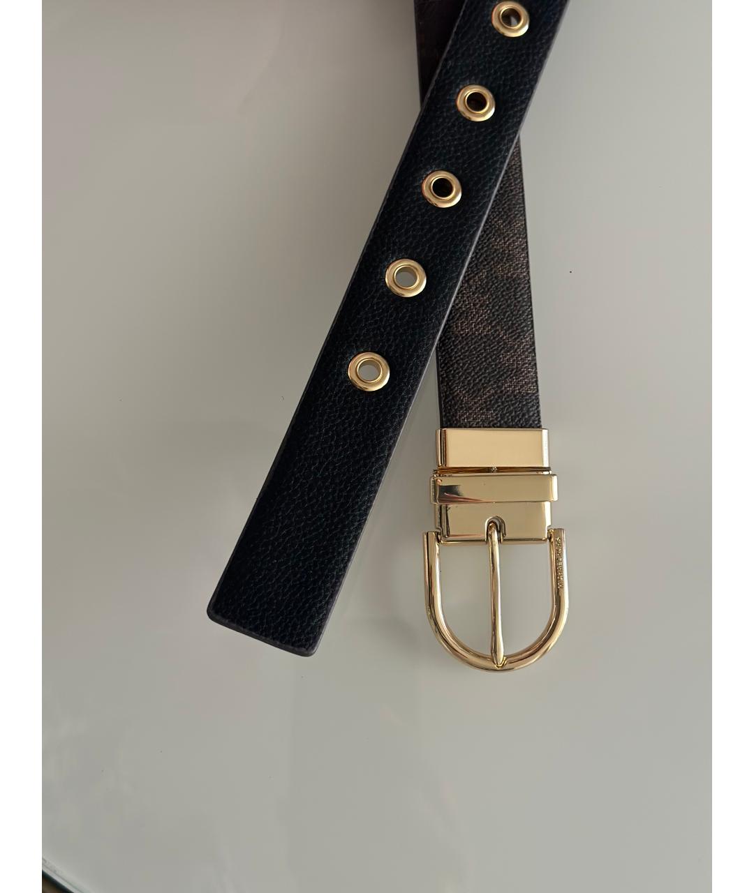 MICHAEL MICHAEL KORS Черный кожаный ремень, фото 3