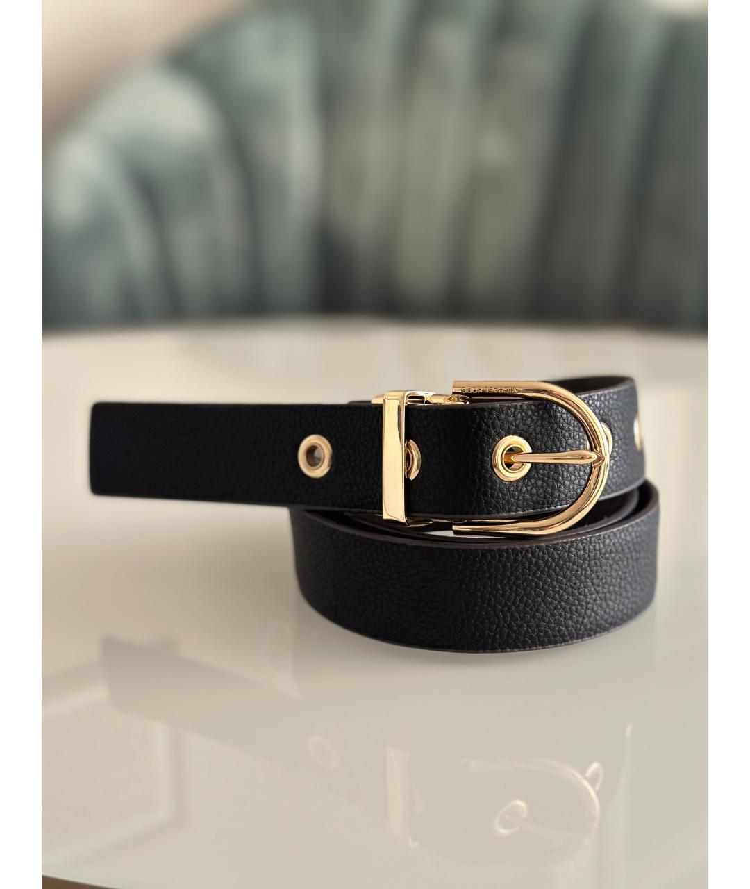 MICHAEL MICHAEL KORS Черный кожаный ремень, фото 6