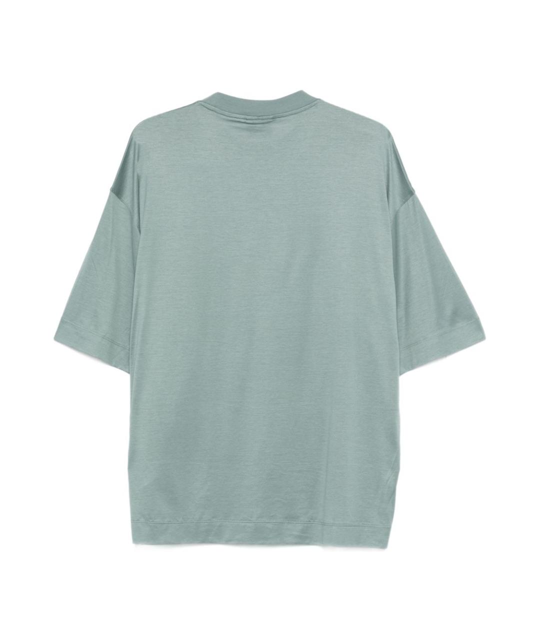 EMPORIO ARMANI Голубая хлопковая футболка, фото 2