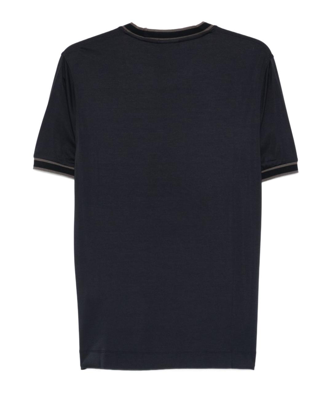 EMPORIO ARMANI Синяя хлопковая футболка, фото 2