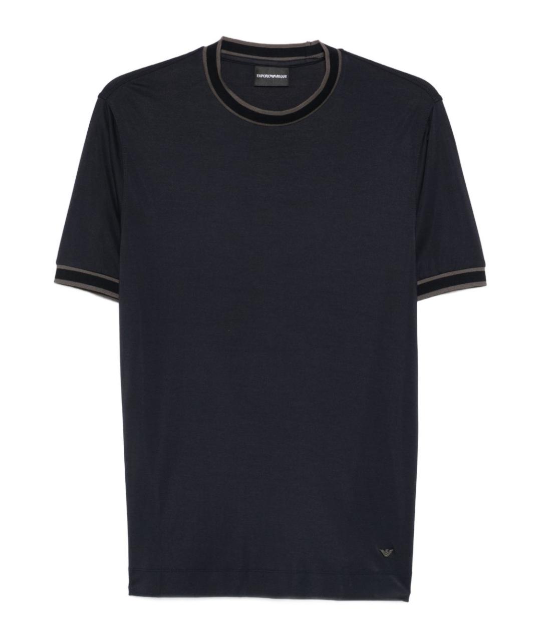 EMPORIO ARMANI Синяя хлопковая футболка, фото 1