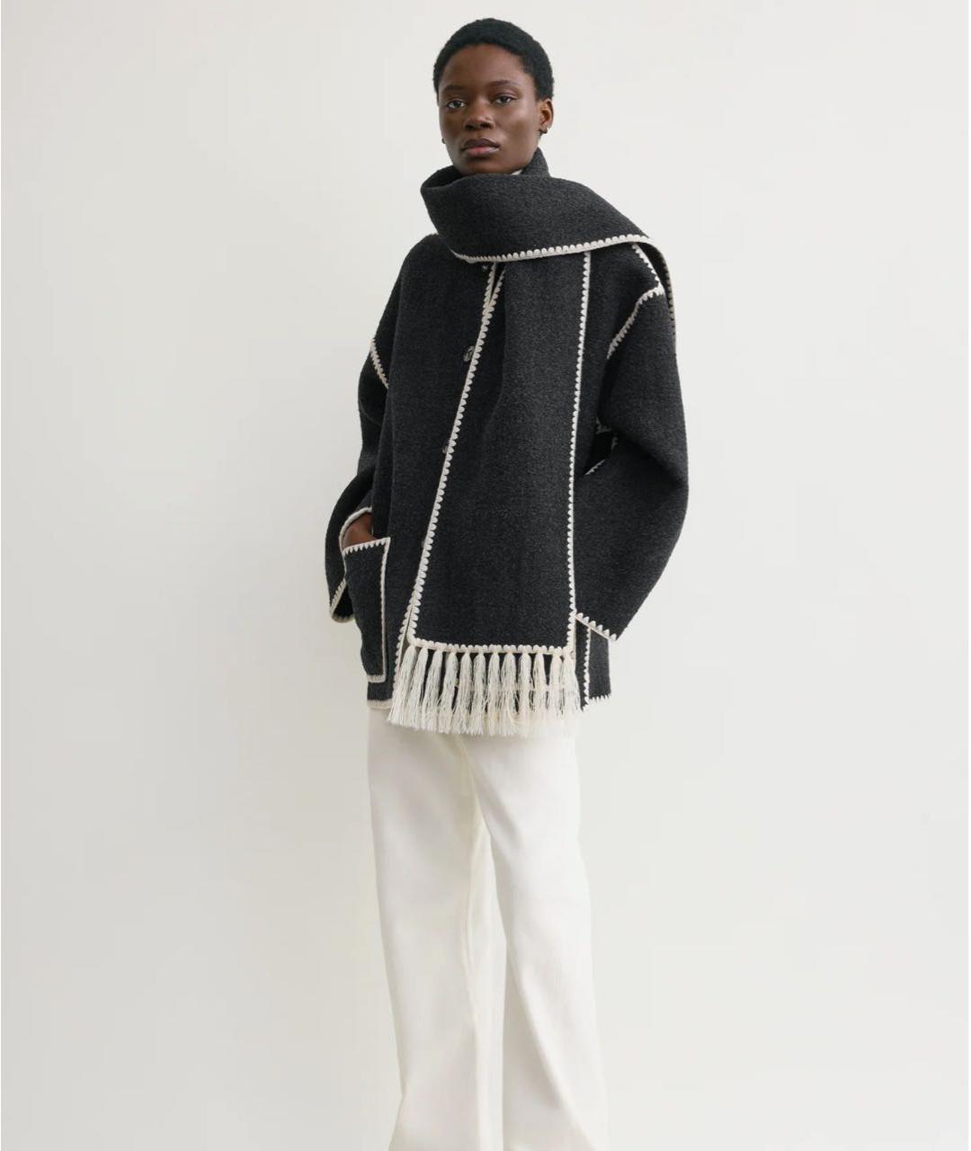 TOTEME Темно-синее шерстяное пальто, фото 2