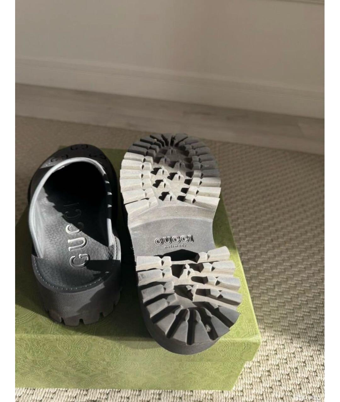 GUCCI Черные резиновые сабо, фото 4