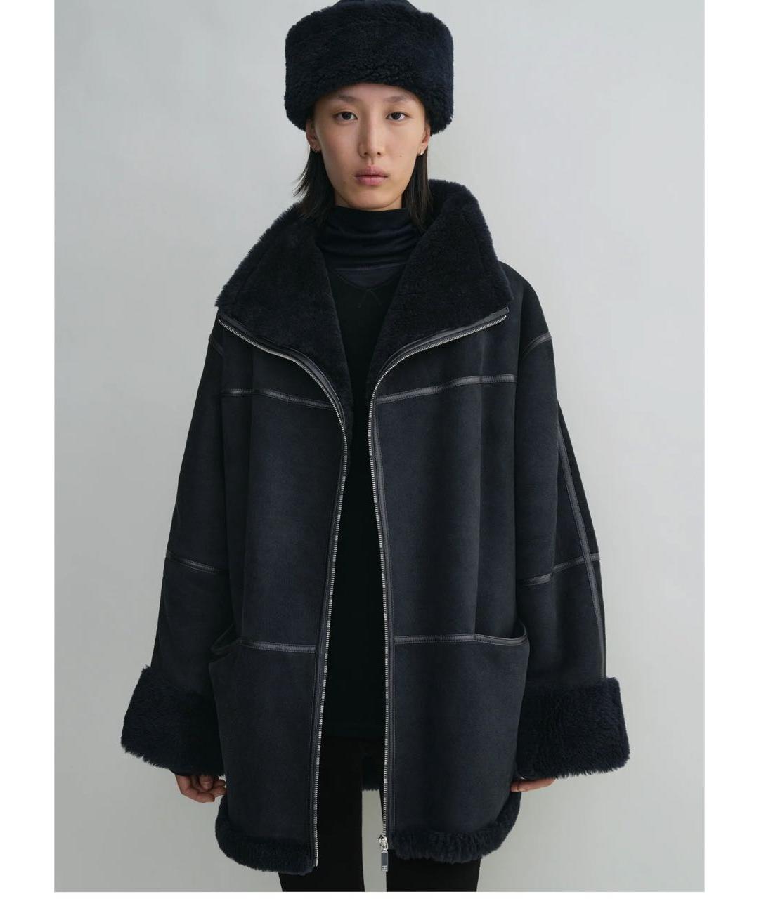 TOTEME Темно-синяя кожаная дубленка, фото 4