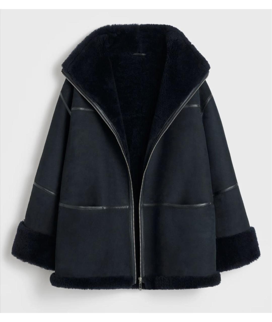 TOTEME Темно-синяя кожаная дубленка, фото 5