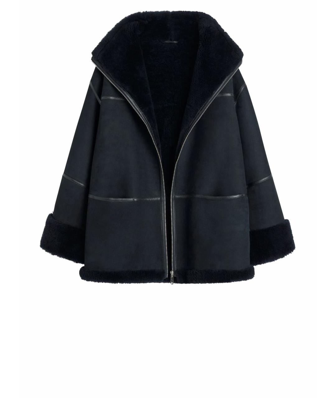 TOTEME Темно-синяя кожаная дубленка, фото 1