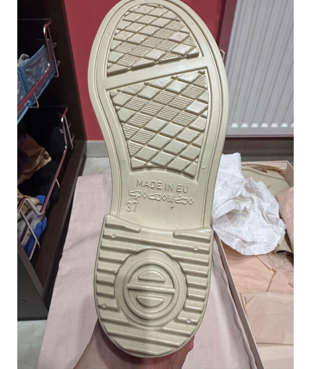 SERGIO ROSSI Бежевые резиновые сапоги, фото 6