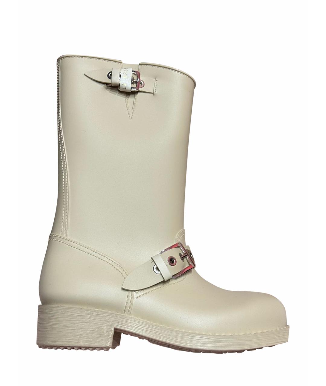 SERGIO ROSSI Бежевые резиновые сапоги, фото 1