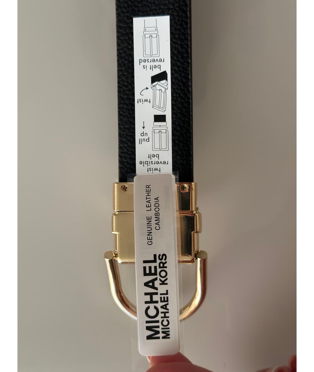 MICHAEL MICHAEL KORS Коричневый кожаный ремень, фото 6