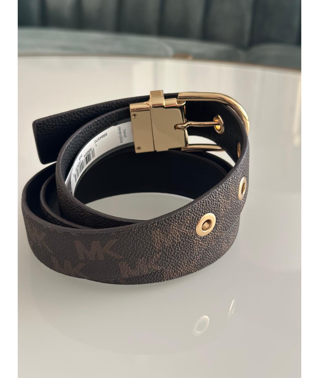 MICHAEL MICHAEL KORS Коричневый кожаный ремень, фото 2