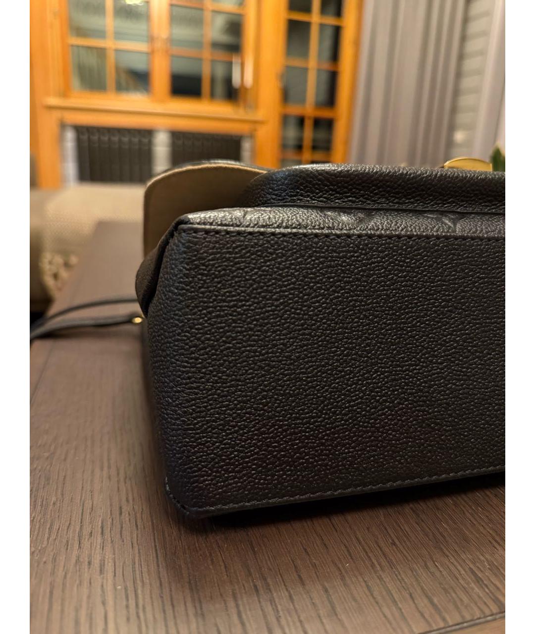 LOUIS VUITTON Черная кожаная сумка тоут, фото 3