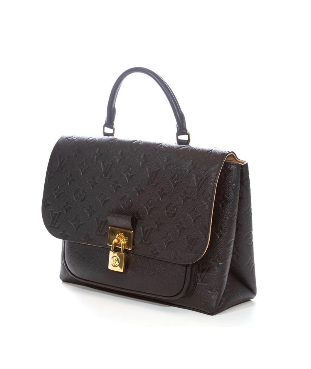 LOUIS VUITTON Черная кожаная сумка тоут, фото 6