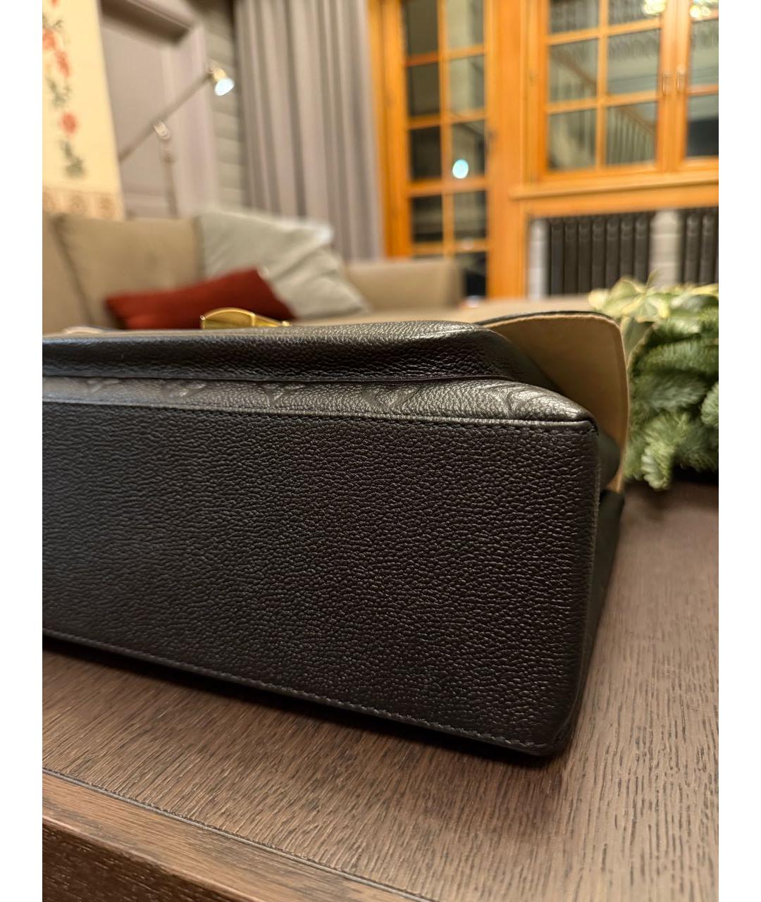 LOUIS VUITTON Черная кожаная сумка тоут, фото 4