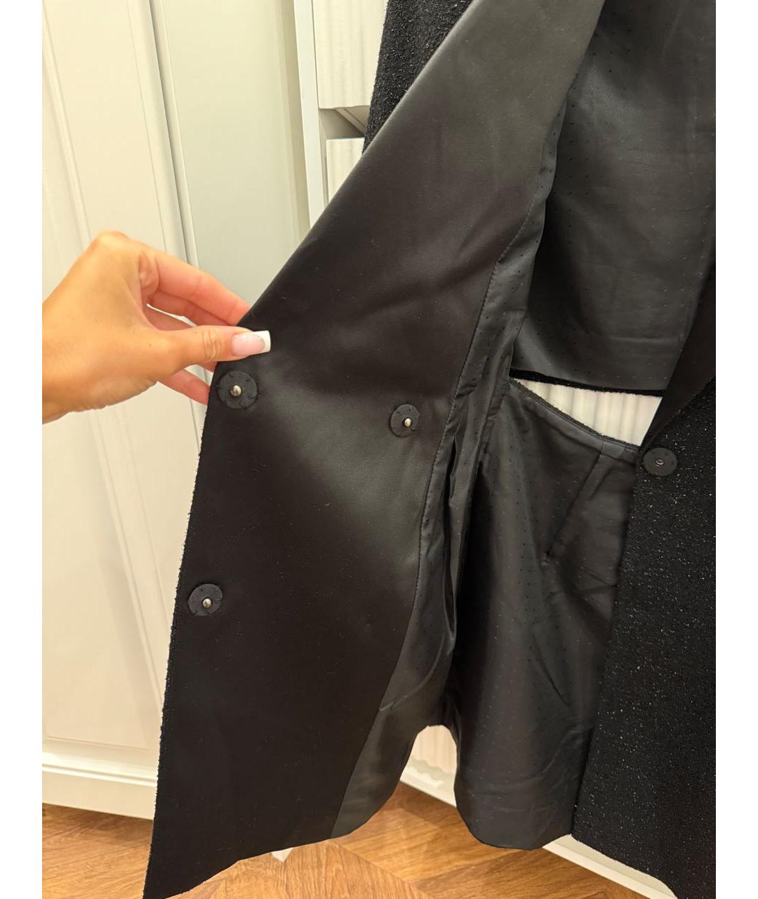 SELF-PORTRAIT Черное твидовое коктейльное платье, фото 8