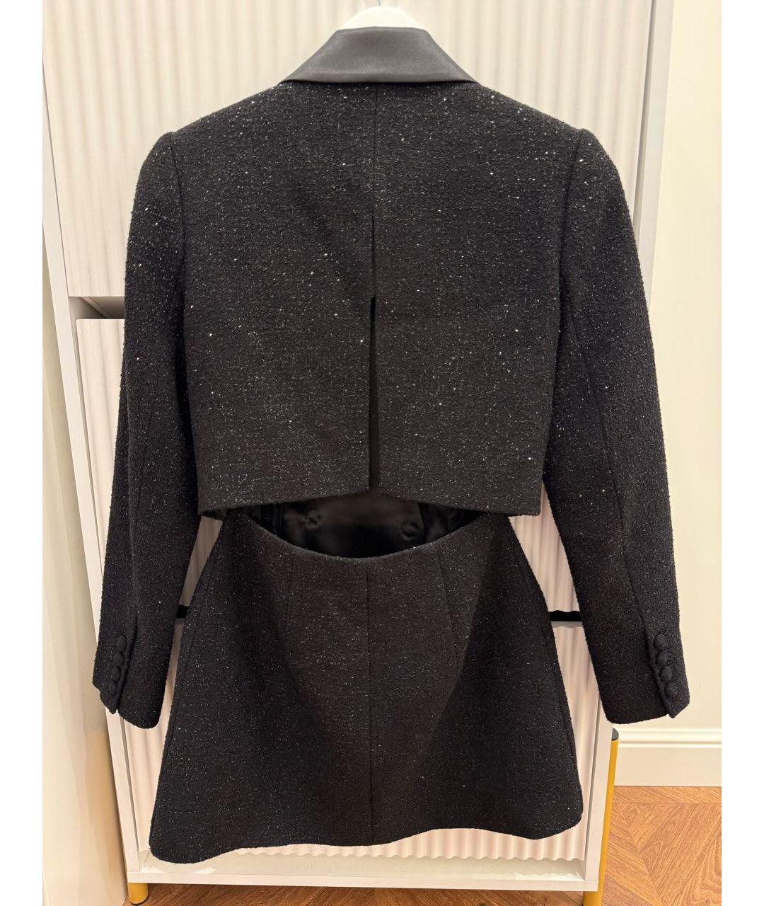 SELF-PORTRAIT Черное твидовое коктейльное платье, фото 3