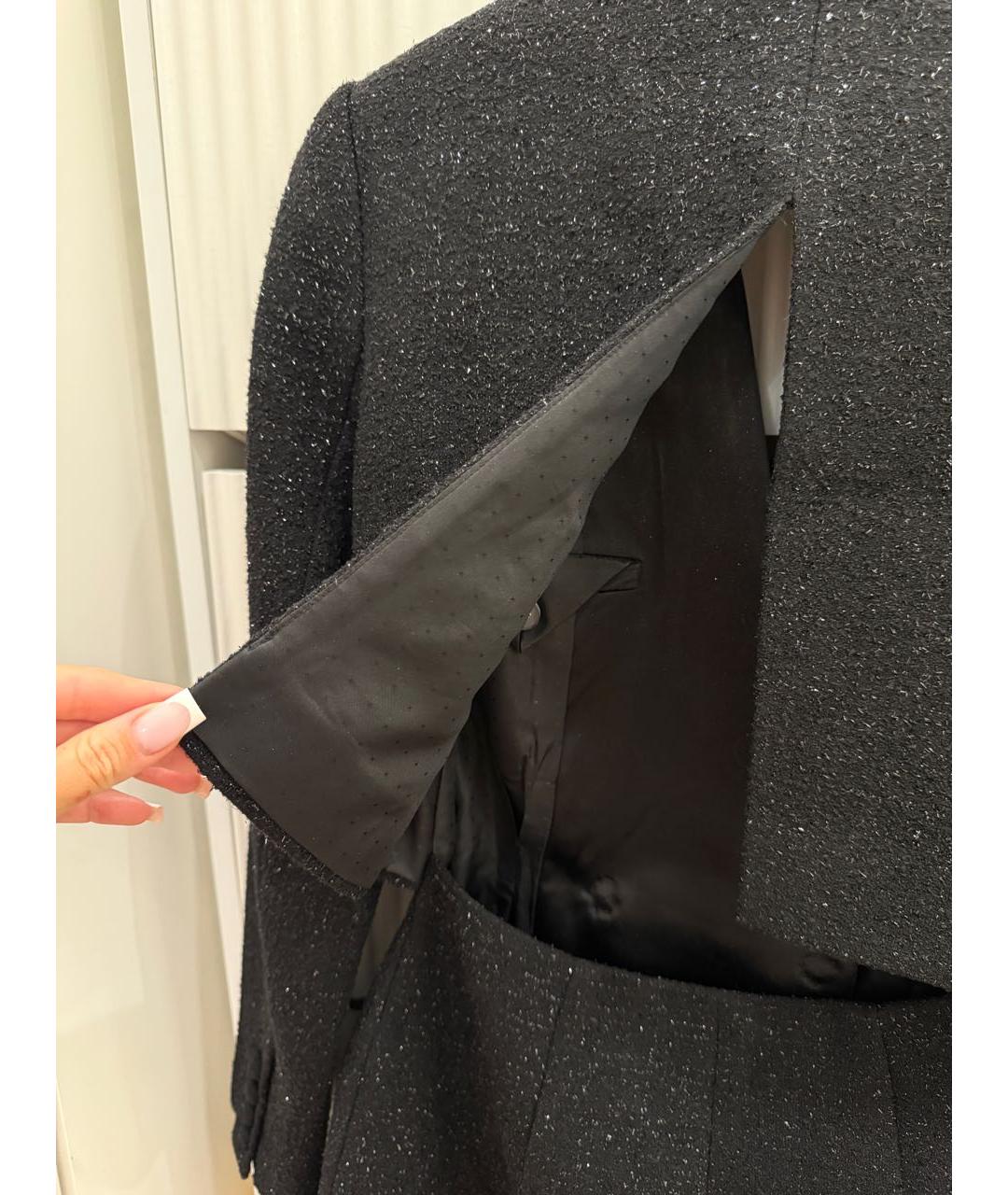 SELF-PORTRAIT Черное твидовое коктейльное платье, фото 4