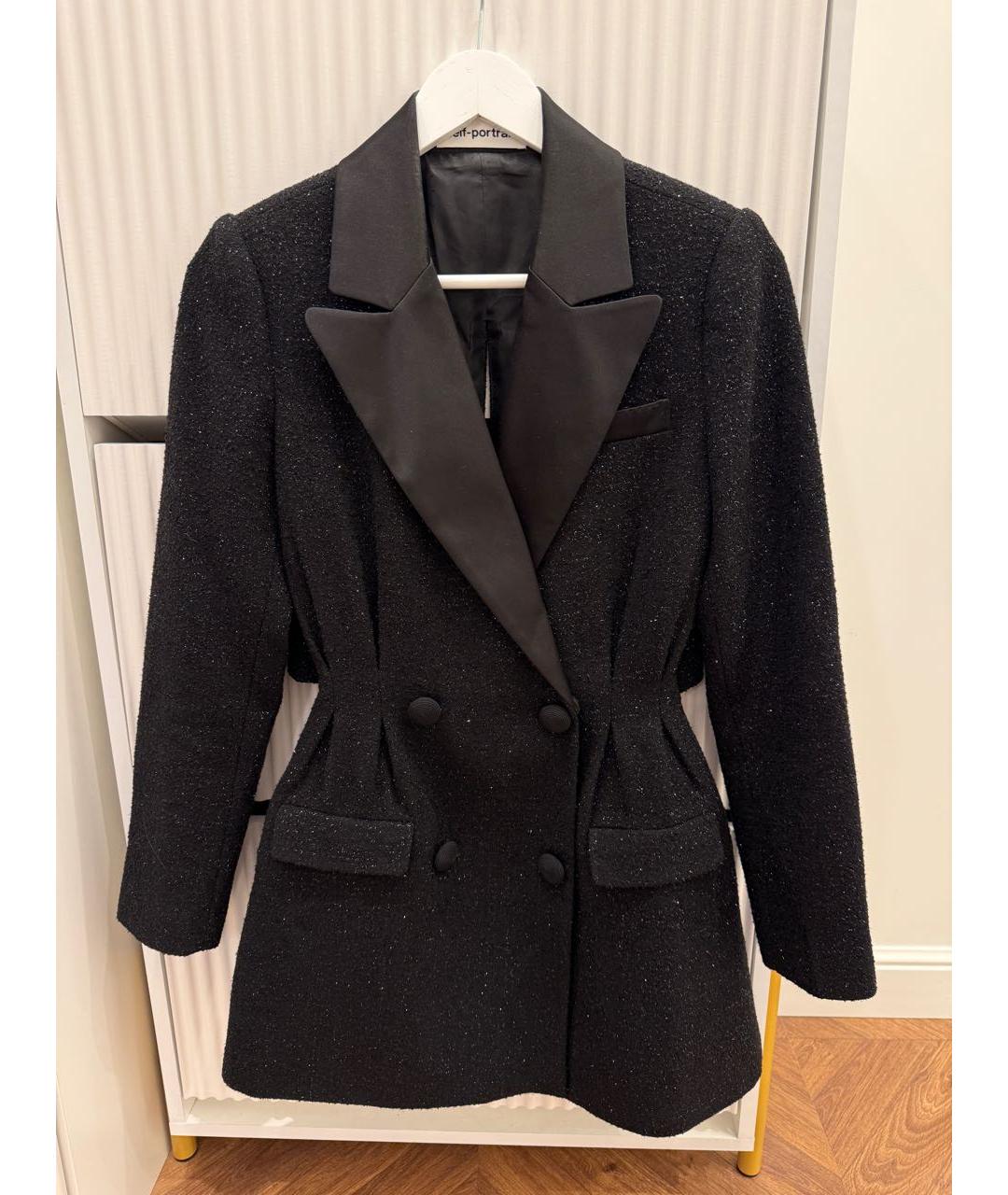 SELF-PORTRAIT Черное твидовое коктейльное платье, фото 2