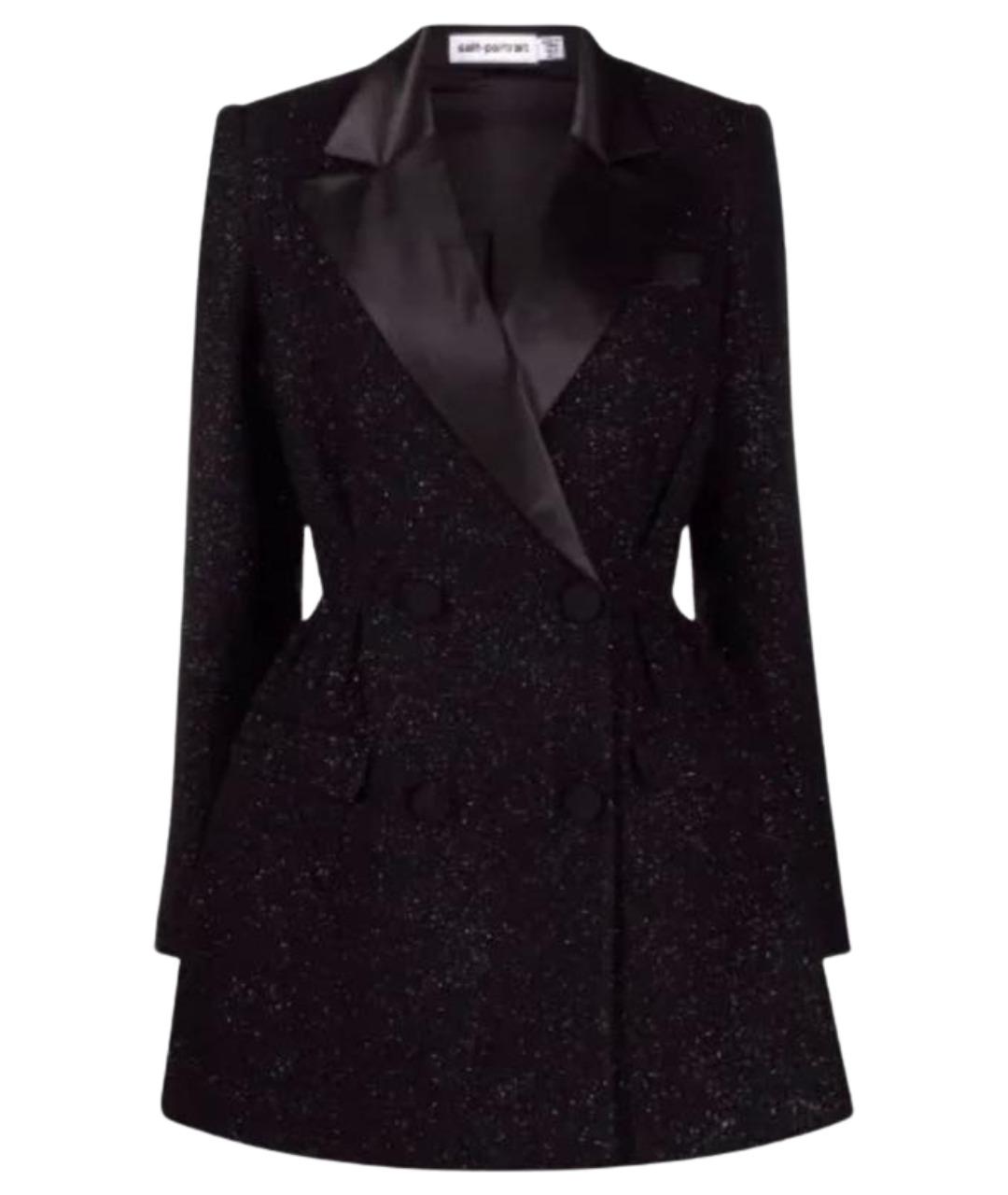 SELF-PORTRAIT Черное твидовое коктейльное платье, фото 1