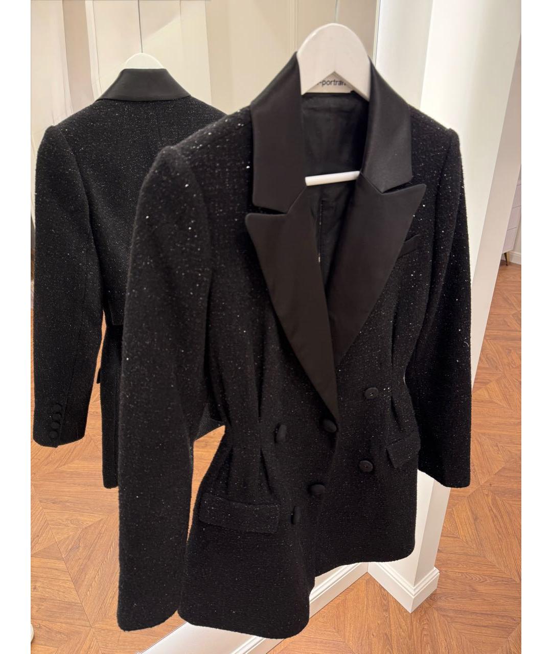 SELF-PORTRAIT Черное твидовое коктейльное платье, фото 6