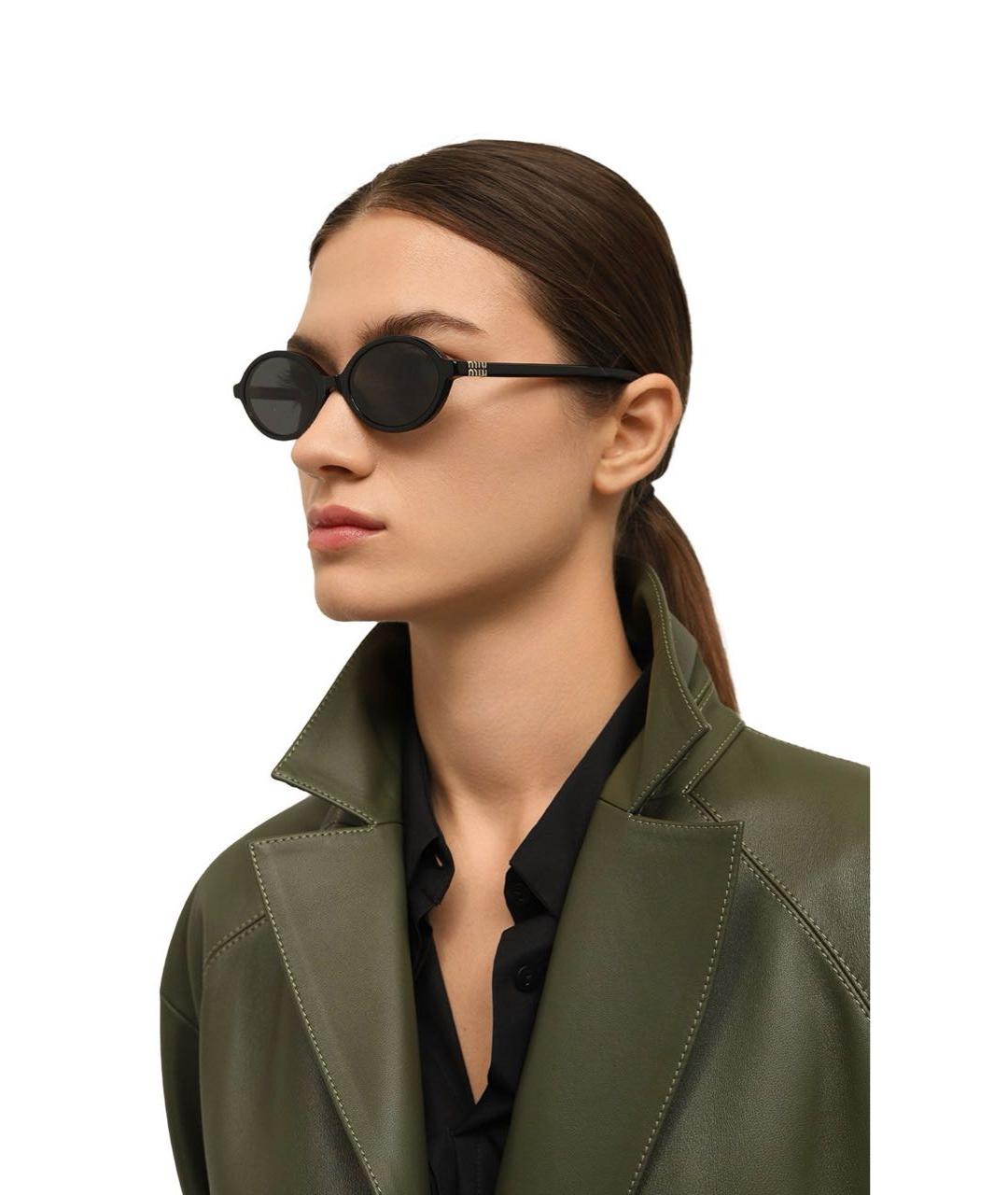 MIU MIU Черные пластиковые солнцезащитные очки, фото 5