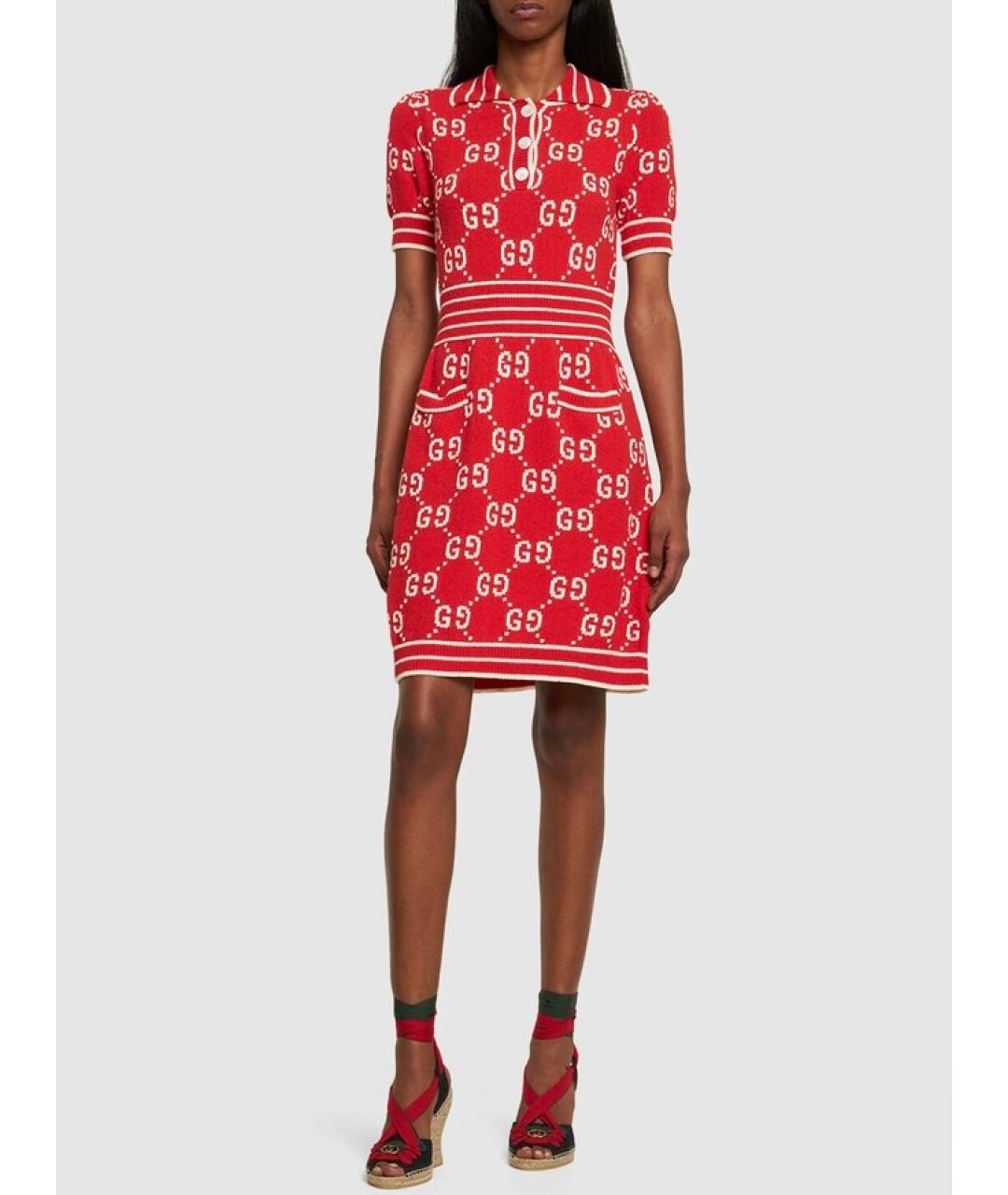 GUCCI Красное коктейльное платье, фото 4