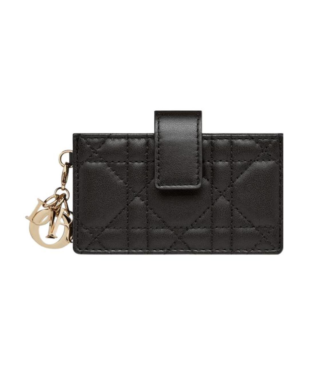 CHRISTIAN DIOR Черный кожаный кардхолдер, фото 3