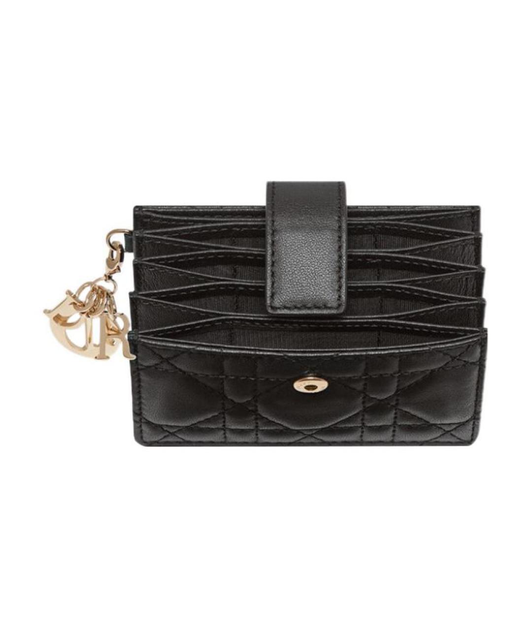 CHRISTIAN DIOR Черный кожаный кардхолдер, фото 1